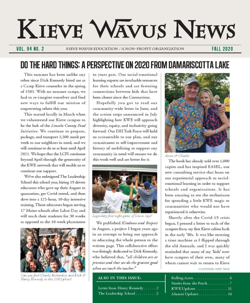 Kieve Wavus News Fall 2020 Kieve Wavus News Fall 2020